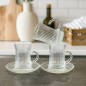 Lot de 6 Verres à Thé avec Sous-tasses Lot de 6 Verres à Thé avec Sous-tasses