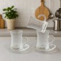 Lot de 6 Verres à Thé Martelé avec Sous-tasses