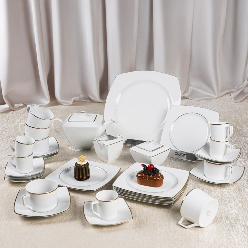 Service Petit Déjeuner KYTOT CARRE 36 Pièces en Porcelaine