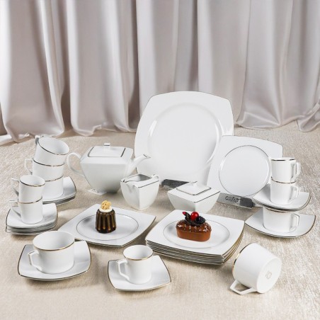 Service Petit Déjeuner KYTOT CARRE 36 Pièces en Porcelaine