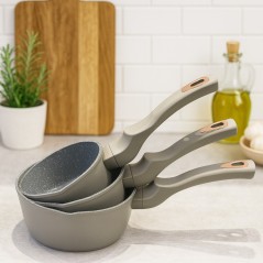 Set de 3 Casseroles Antiadhésives en granite
