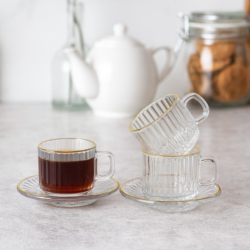 Service à Café en Verre 12 Pièces