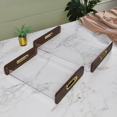 Set de 2 Plateaux Rectangulaires en Plexiglass