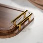 Set de 2 Plateaux en Bois avec Poignées Dorées