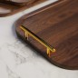 Set de 3 Plateaux en Bois avec Poignées Dorées