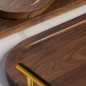 Set de 3 Plateaux en Bois avec Poignées Dorées