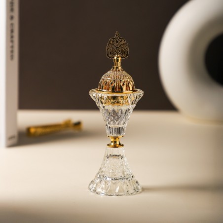 Encensoir en Verre avec Couvercle Doré