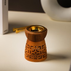 Encensoir en Bois avec Motifs Ajourés – Intérieur Doré