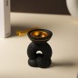 Encensoir Moderne en Céramique Noire avec Intérieur Doré
