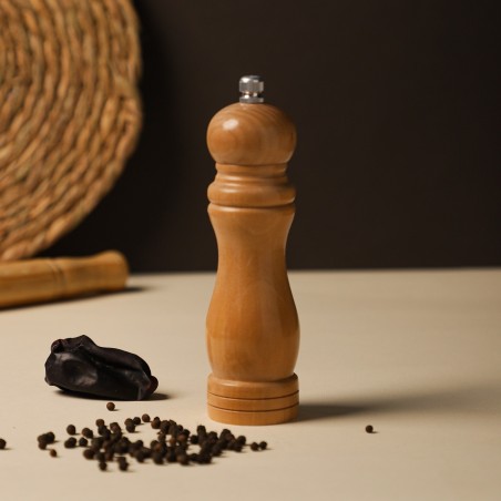 Moulin à Poivre et Épices 20 cm en Bois Naturel