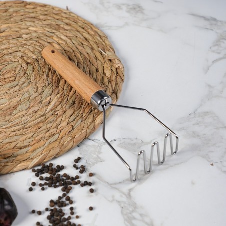 Presse-Purée en Inox avec Manche en Bois