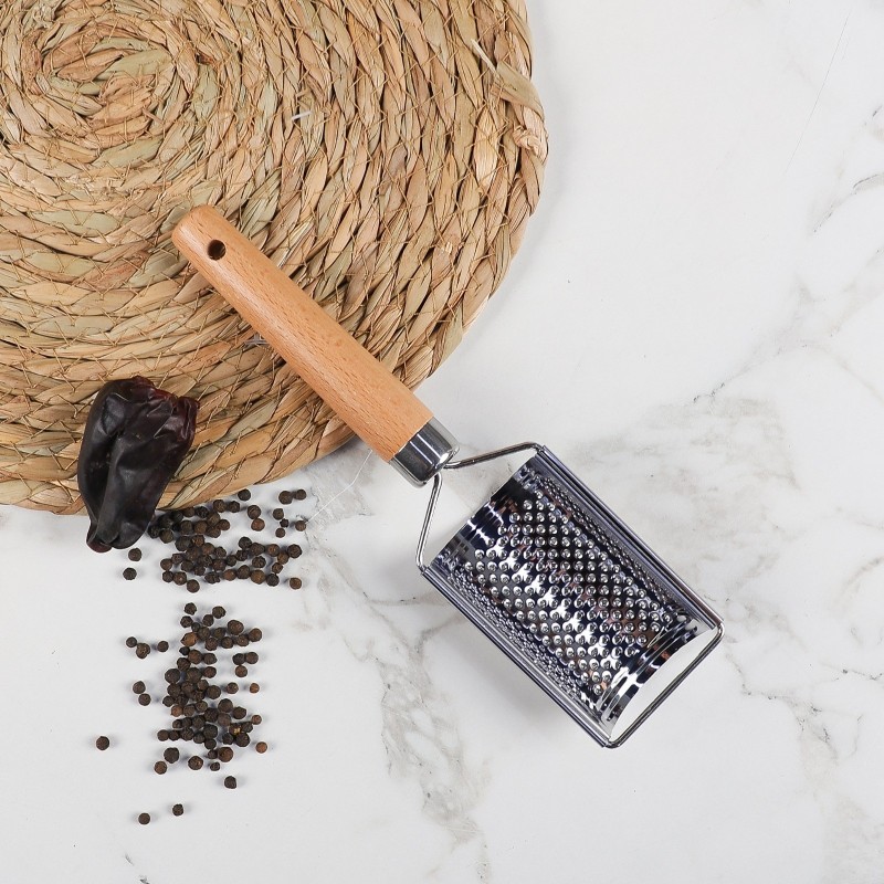 Râpe à Tambour en Inox avec Manche en Bois