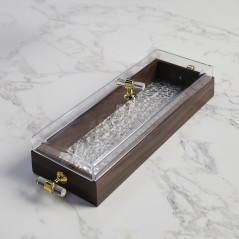 Plateau Rectangulaire avec Couvercle Transparent