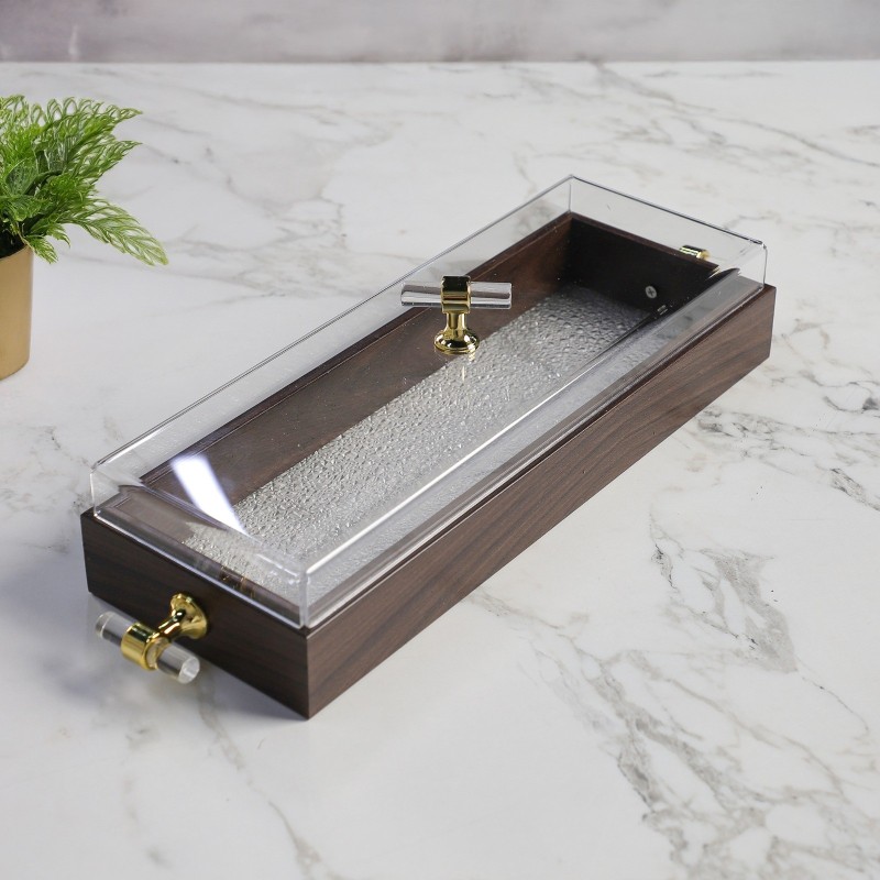 Plateau Rectangulaire avec Couvercle Transparent