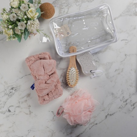 Coffret de Bain & Spa avec Trousse Transparente 5 Pièces