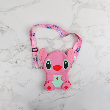 Sac Bandoulière Stitch en Silicone Rose