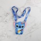 Porte-clés Stitch en Silicone  avec Mini Pochette Bleu