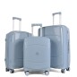 Série de 3 Valises en Polypropylène Incassable Bleu - Holiday
