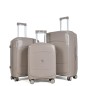 Série de 3 Valises en Polypropylène Incassable Beige - Holiday