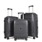 Série de 3 Valises en Polypropylène Incassable Noir - Holiday