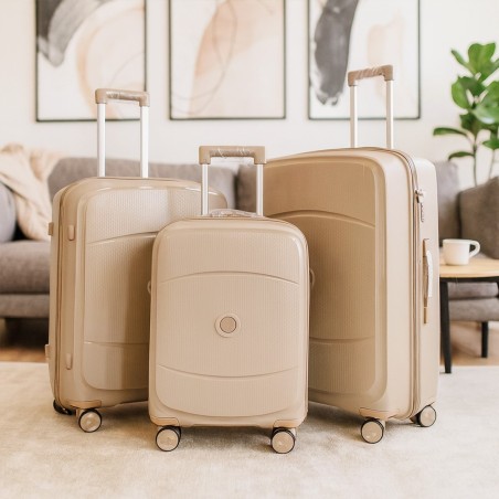Série de 3 Valises en Polypropylène Incassable Beige - Holiday