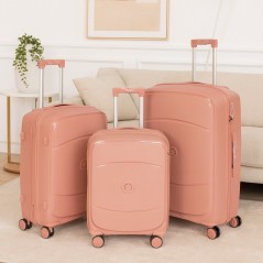 Série de 3 Valises en Polypropylène Incassable Rose Gold - Holiday