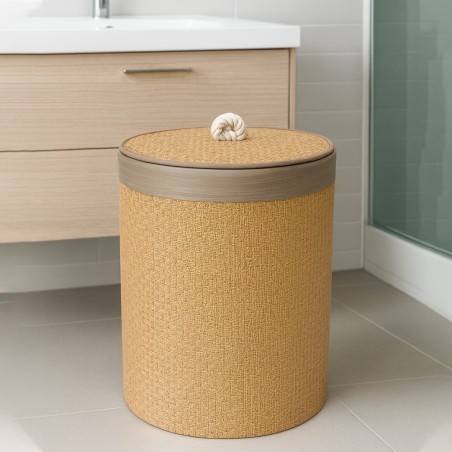 Panier à Linge Rond 45×36 cm Tressé en Corde
