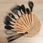 Set d'ustensiles de cuisine 19 pièces en silicone - Noir