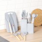 Set d'ustensiles de cuisine 19 pièces en silicone - Gris