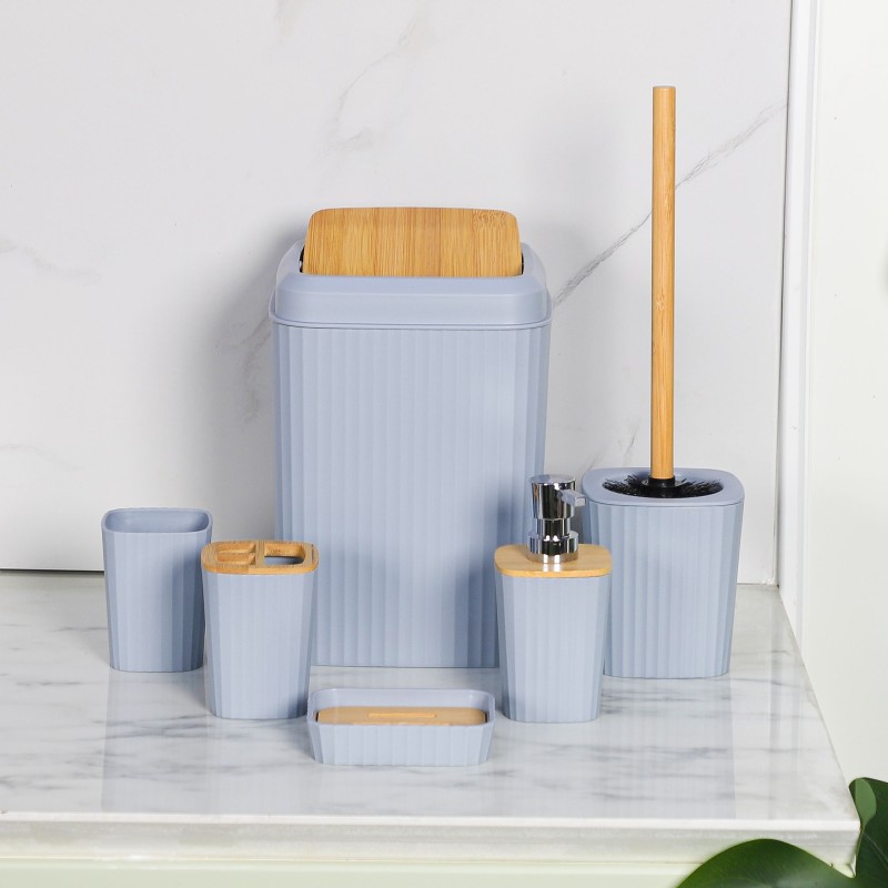 Série salle de bain 7 Pièces en Plastique - Gris Série salle de bain 7 Pièces en Plastique - Gris