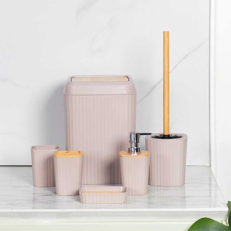 Série salle de bain 7 Pièces en Plastique - Biege