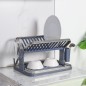 Égouttoir à Vaisselle Double Niveau Gris