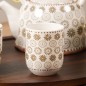 Ensemble Théière et 6 Tasses en Céramique Motifs Floraux