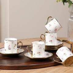 Service à Café en Porcelaine 12 Pièces