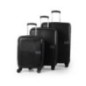 Série de 3 valises en Polypropylène incassable Noir - GMCS