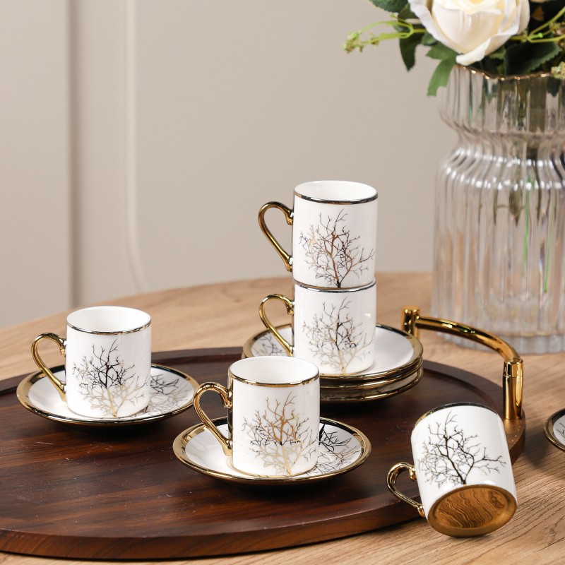 Service à Café en Porcelaine 12 Pièces