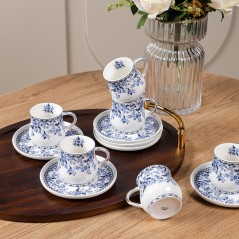 Service à Café au Lait en Porcelaine 12 Pièces