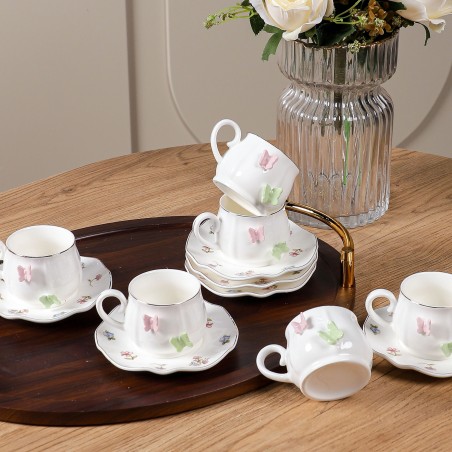 Service à Café au Lait en Porcelaine 12 Pièces