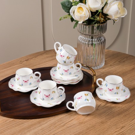 Service à Café au Lait en Porcelaine 12 Pièces