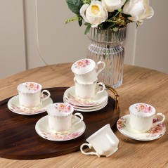 Service à Café au Lait en Porcelaine 12 Pièces