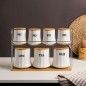 Porte-Épices en Céramique avec Support – 7 Pots
