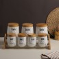 Porte-Épices en Céramique avec Support Bois – 7 Pots Porte-Épices en Céramique avec Support Bois – 7 Pots