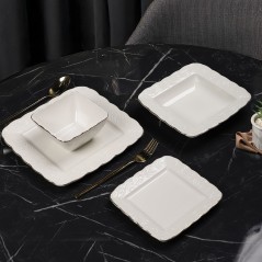 Service de Table 24 Pièces en Porcelaine