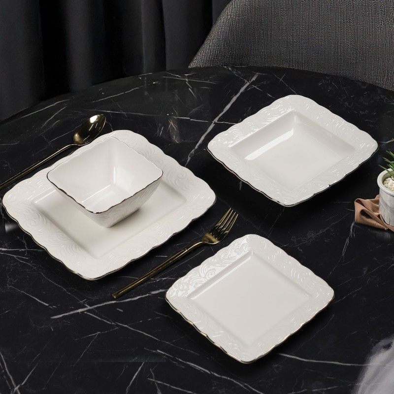 Service de Table 24 Pièces en Porcelaine