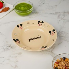 Assiette Enfant en Céramique – Modèle Mikey Mouse Jaune