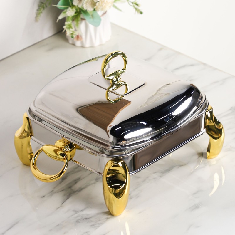 Chauffe-Plat Carré en Acier Inoxydable