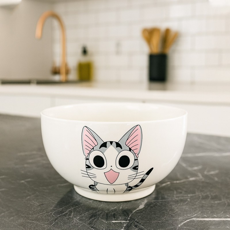 Bol en Céramique avec Motif Chat Mignon