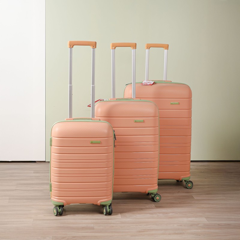 Série de 3 Valises en Polypropylène Incassable Saumon Vert - Starbag Série de 3 Valises en Polypropylène Incassable Saumon Vert - Starbag