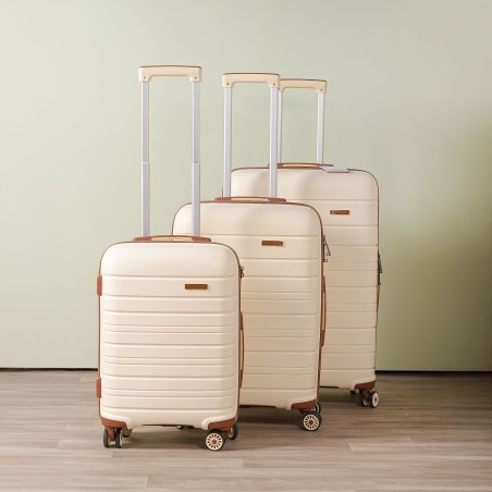 Série de 3 Valises en Polypropylène Incassable Ecru - Starbag