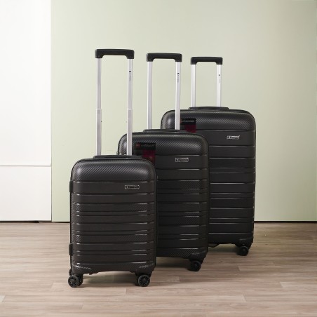Série de 3 Valises en Polypropylène Incassable Noir Argent - Starbag